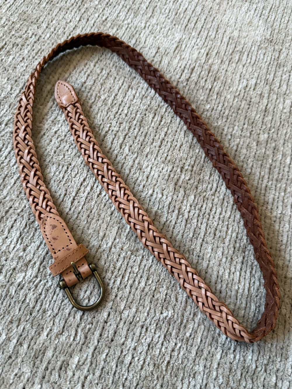 Old Navy Women’s Braided Genuine Leather Belt Brown XS/S Boho Western